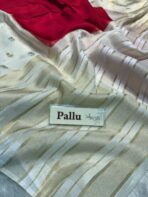 Shrivalli (Mysore silk) - Red & Ivory - Image 5