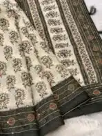 Sanata (Cotton Chanderi ) - Bottlegreen - Image 2