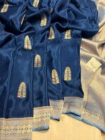 Rukmini (Mushru silk) - Deep Royal Navy