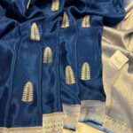 Rukmini (Mushru silk) - Deep Royal Navy