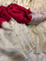 Shrivalli (Mysore silk) - Red & Ivory - Image 2