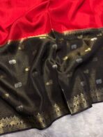 Shrivalli (Mysore silk) - Red & Black - Image 3