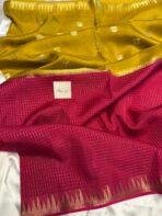 Shrivalli (Mysore silk) - Mustard & Hot pink - Image 3