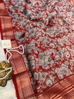 Kavyam (Mul Chanderi) - Bright red - Image 2