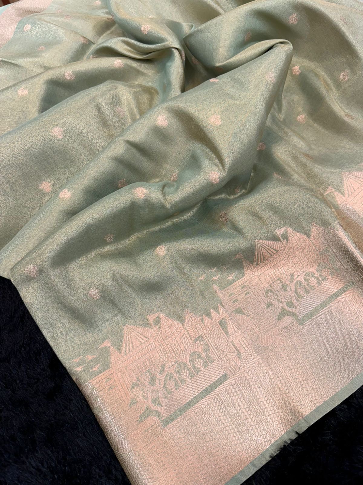 c2301956-f239-4144-b281-f29686464f26 Kashi Vaibhavam (Banarasi soft silk) - Turquoise - Image 1