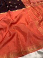 Shrivalli (Mysore silk) - Coffee & Orange - Image 4