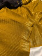 Shrivalli (Mysore silk) - Mustard & Black - Image 3