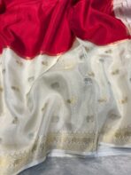 Shrivalli (Mysore silk) - Red & Ivory - Image 4
