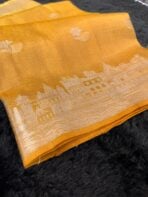 Kashi Vaibhavam (Banarasi soft silk) - Mustard - Image 5
