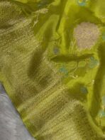 Shivanya (Mushru Kattan silk) - Lime green - Image 5