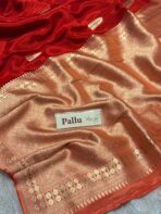 Rukmini (Mushru silk) - Vermilion red - Image 7