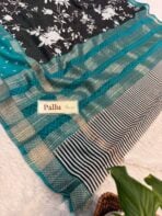 Kavyam (Mul Chanderi) - Teal blue - Image 6