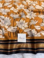 Kavyam (Mul Chanderi) - Mustard - Image 3