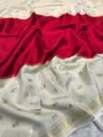 Shrivalli (Mysore silk) - Red & Ivory - Image 3
