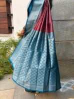Lakshmi (Semi silk) - Tomato pink - Image 7