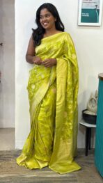 Shivanya (Mushru Kattan silk) - Lime green