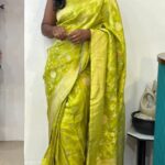 Shivanya (Mushru Kattan silk) - Lime green