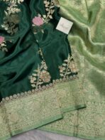 Rukmini (Mushru silk) -  Royal Emerald - Image 2