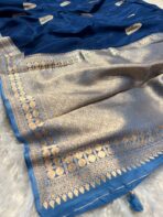 Rukmini (Mushru silk) - Deep Royal Navy - Image 5