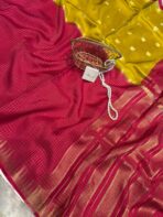 Shrivalli (Mysore silk) - Mustard & Hot pink - Image 4
