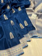 Rukmini (Mushru silk) - Deep Royal Navy - Image 8