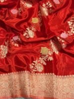 Rukmini (Mushru silk) -  Sindhoor Red - Image 5