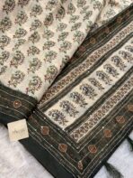 Sanata (Cotton Chanderi ) - Bottlegreen - Image 5