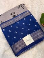 Kavyam (Mul Chanderi) - Royal blue - Image 2