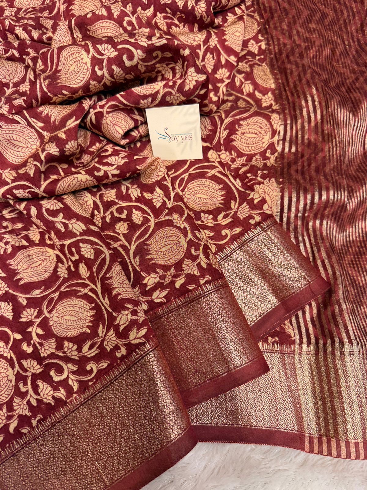 ed365833-08d0-45f4-8456-5dc2d186e45b Kavyam (Mul Chanderi) - Brick red - Image 1