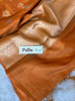 Mayura (Banaras silk) - Tangerine - Image 4
