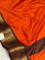 Mayilini (Banarasi soft silk) - Burnt orange - Image 3