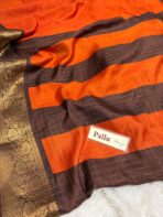 Mayilini (Banarasi soft silk) - Burnt orange - Image 5