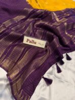 Shrivalli (Mysore silk) - Yellow & Violet - Image 5