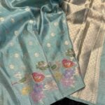Mayura (Banaras silk) - Aqua blue