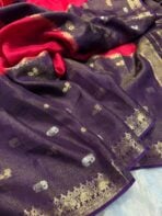 Shrivalli (Mysore silk) - Hot pink & Violet - Image 3