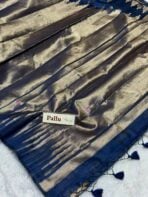 Athmika (Raw tissue silk) - Navy blue - Image 5