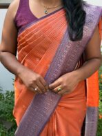 Sundhari (Semi silk) - Orange - Image 8
