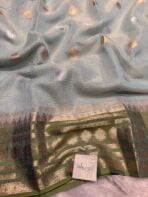 Swapnam (Silk cotton) - Aqua blue - Image 4