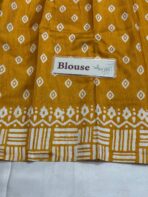 Block printed Raw silk - Yellow - Image 5