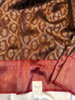 Manjari (Semi silk) - Burnt coffee brown - Image 3