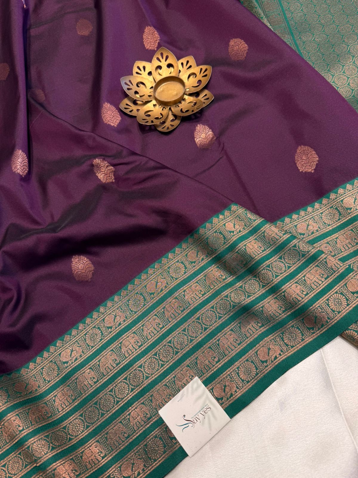 242a0674-2b08-4d73-8c98-79e1a0b5c7a4 Kamakshi (Soft silk) - Plum purple - Image 1