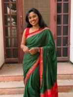 Mangala Varnam (Mysore crepe silk) - Emerald green - Image 2