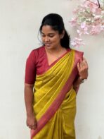Sivakami (Semi silk) - Golden mustard - Image 8
