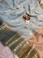 Swapnam (Silk cotton) - Aqua blue - Image 3