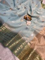 Swapnam (Silk cotton) - Aqua blue - Image 3