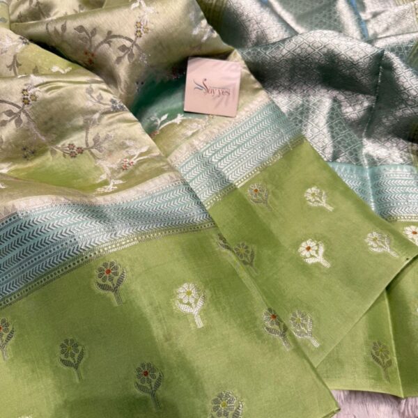 Meher (Banaras soft silk) - Pistachio green