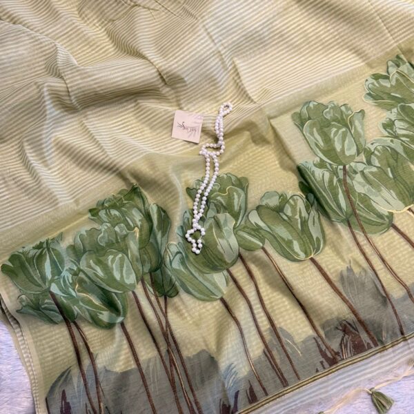 Hello Spring ( Muga cotton) - Pistachio green