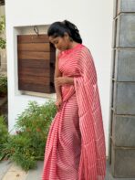 Sunlit stripes (Shimmer georgette) - Dusty rose - Image 4