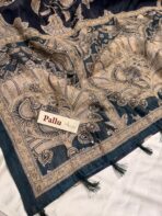 Vinmaya (Chanderi cotton) - Navy - Image 3