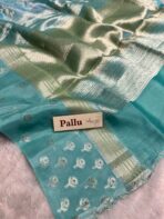 Meher (Banaras soft silk) - Sky blue - Image 4